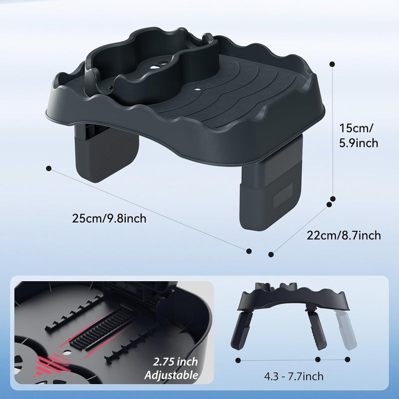 Anivia Hot Tub Table Tray, Adjustable Width 4.3" to 7.7" Hot Tub Accessories for Intex PureSpa, Nonslip Caddy Holds 2 Drinks, Keep Snacks-Drinks Handy and Dry,Fits Outdoor Inflatable Spa/Pool (Gray) - Image 5